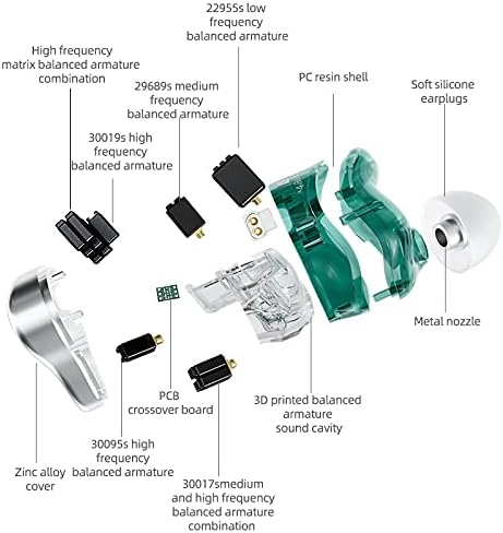 LINSOUL KZ AST 24 Units Balanced Armature Combination In-Ear Earphones IEM with Detachable 2pin 0.75