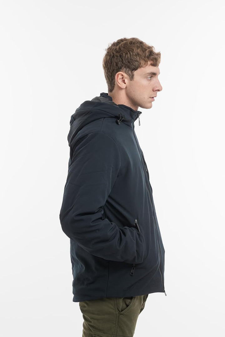 TONY BACKER Herren-Winterjacke, Softshelljacke, wasserdicht, winddicht, mit Kapuze, warme Jacke für