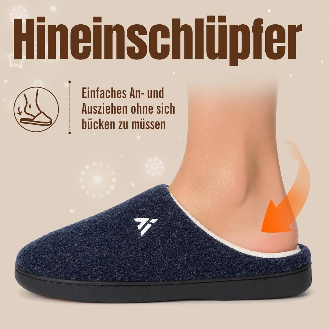 Mishansha Herren Damen Warme Hausschuhe Winter Memory Foam Plüsch Pantoffeln rutschfest Slippers,Gr.