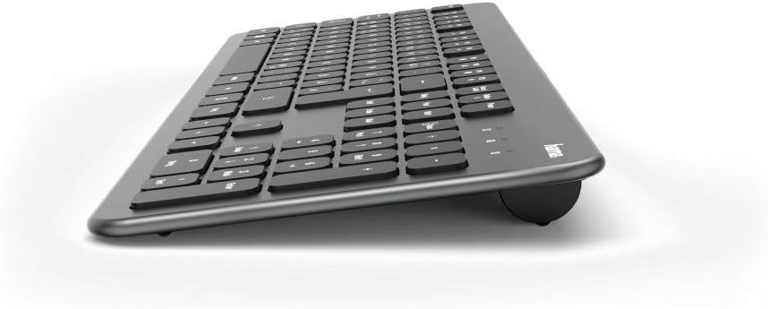 Hama Funk-Tastatur Maus Set (QWERTZ Tastenlayout, kabellose ergonomische Maus, 2,4GHz, USB-Empfänger