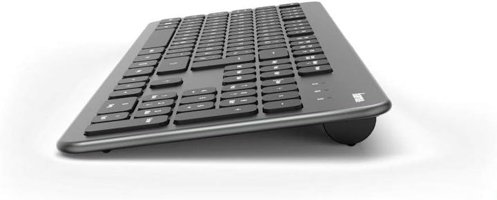 Hama Funk-Tastatur Maus Set (QWERTZ Tastenlayout, kabellose ergonomische Maus, 2,4GHz, USB-Empfänger