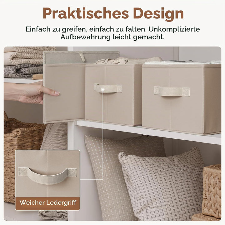 StorageWorks grosse Aufbewahrungskörbe für Regale, Stoff Aufbewahrungsboxen für Schrank mit Griffen,