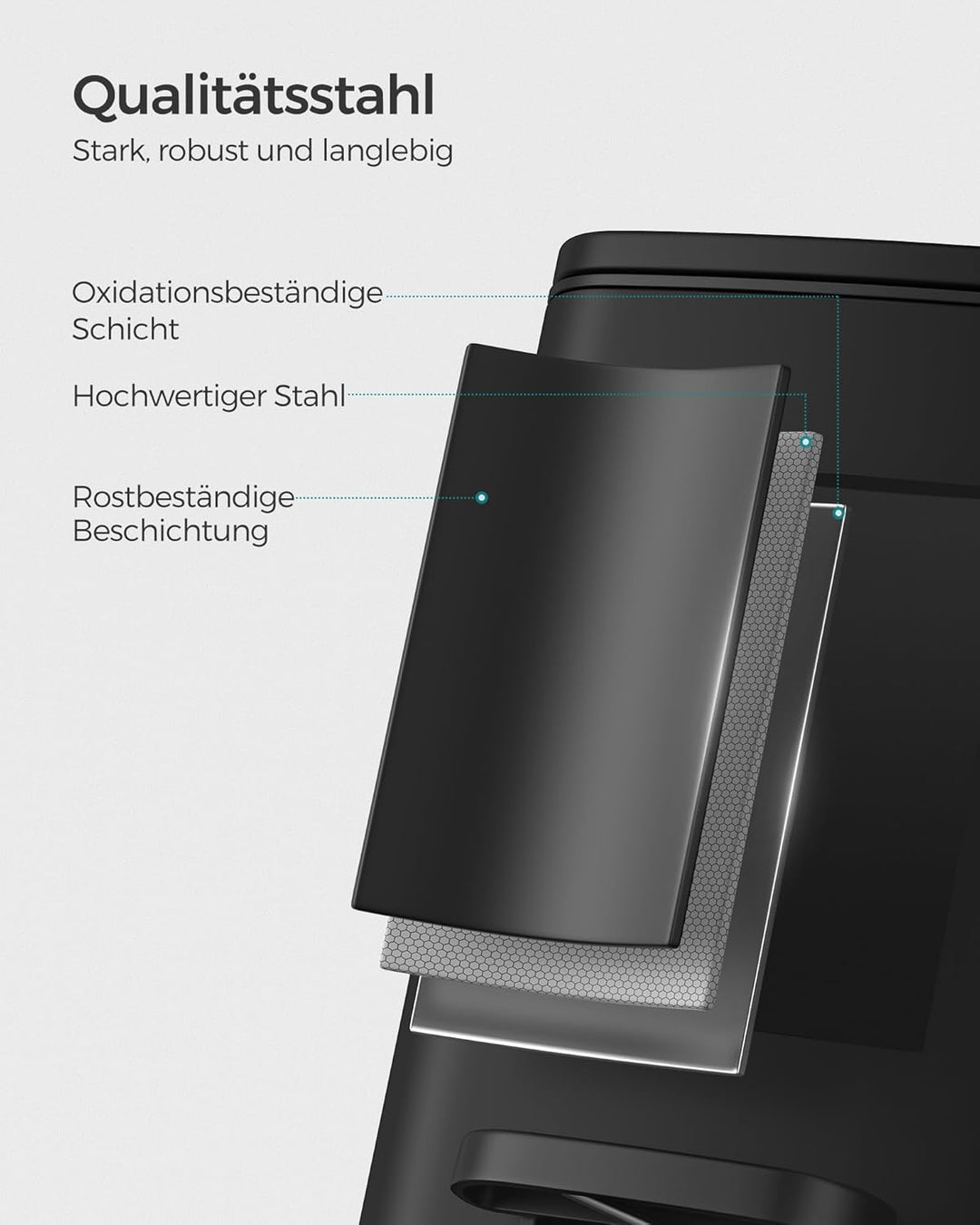 SONGMICS Kosmetikeimer, 6 Liter, Mülleimer Bad, kleiner Abfalleimer, Tretmülleimer, mit Pedal, für k