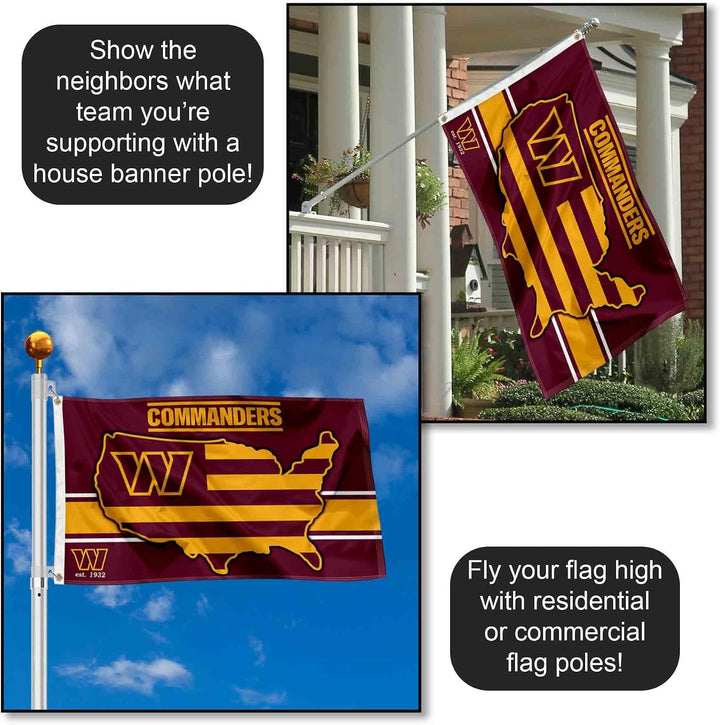 Washington Commanders Nation USA American Country Grosse Pole Flagge