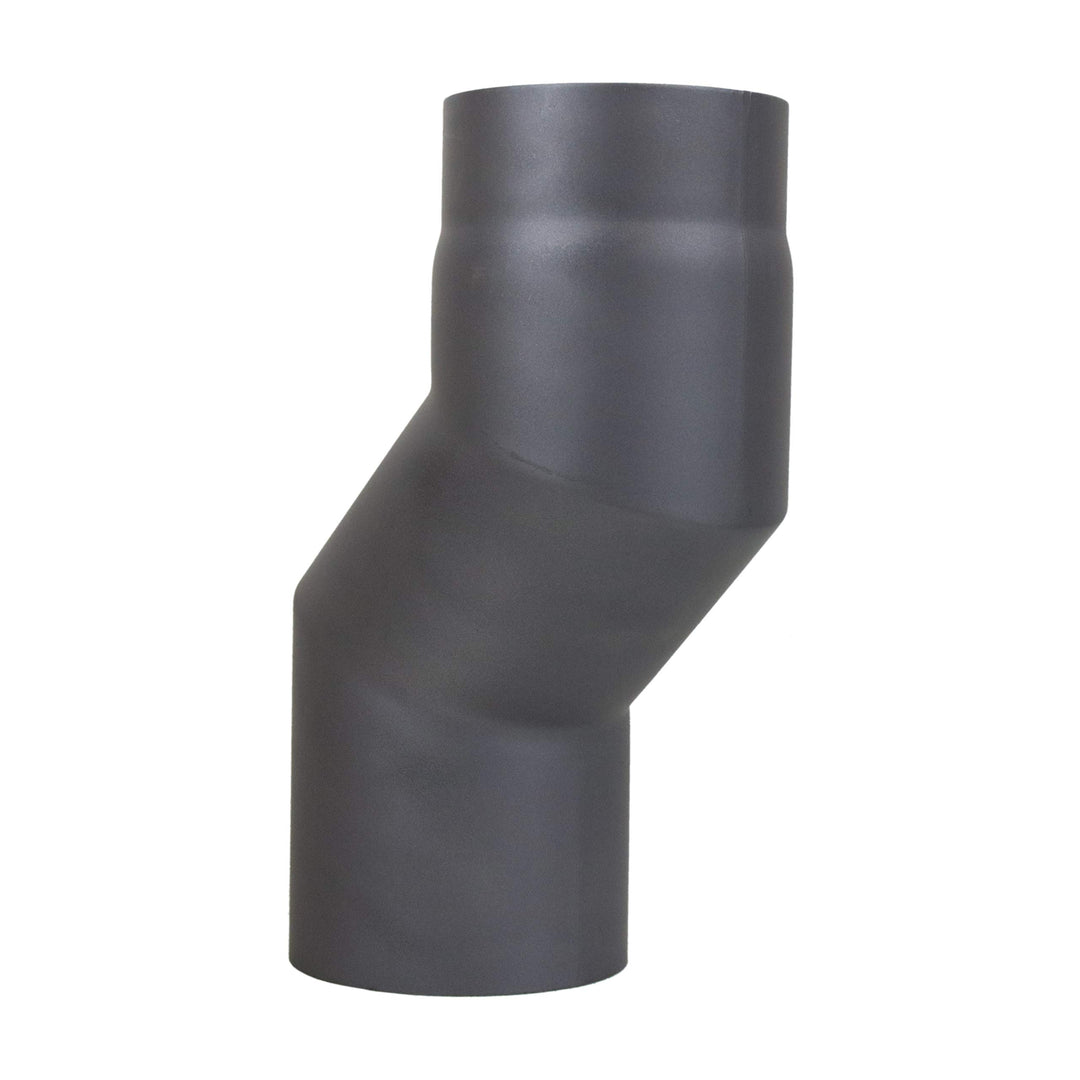 LANZZAS Ofenrohr Versatzbogen 80 mm, im Durchmesser, DN Ø 150 mm, Farbe: gussgrau - weitere Rohre au