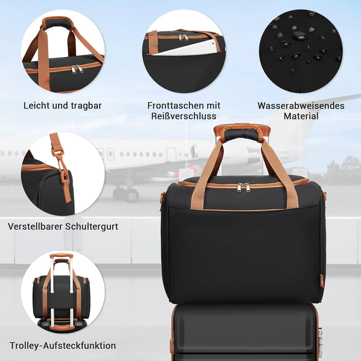 KONO Koffer Trolley Handgepäck-Kofferset 2 Teilig gepäck-sets, Kleine Reisekoffer 55cm mit Rollen TS