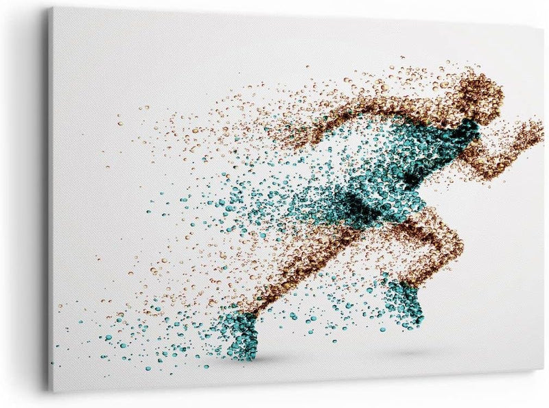 Bilder auf Leinwand 100x70cm Leinwandbild Athlet sprinter sport läufer Gross Wanddeko Bild Schlafzim