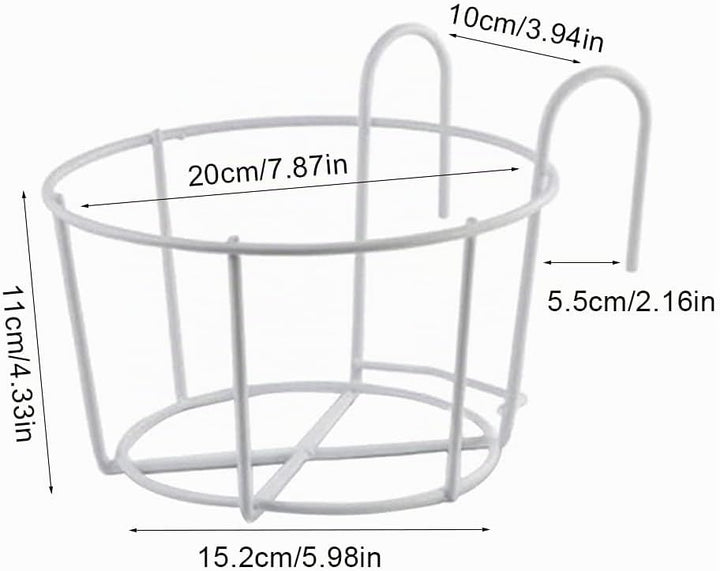 Bhina 2 Stücke Geländer Pflanzgefässe Blumentopf,Blumentopfhalter,Runder Blumentopf Garteneisen,Blum