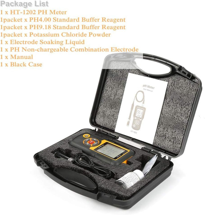 Tragbarer Wasserqualitätstester, Premium pH/mV/Temperaturprüfer, grosses LCD-Display, Wasserqualität