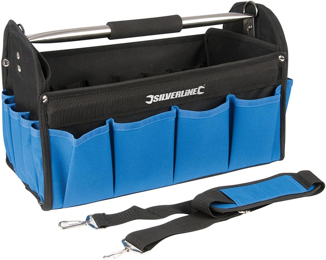 Silverline 748091 Strapazierfähige Werkzeugtasche mit verstärktem Boden 400 x 200 x 255 mm, Tasche