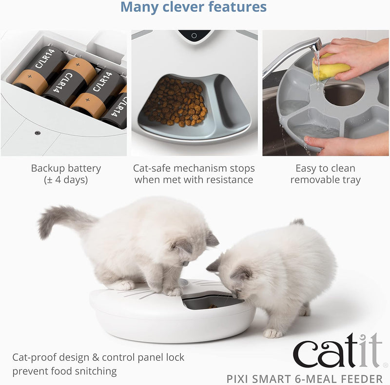 Catit - PIXI Smart Futterautomat mit 6 Mahlzeiten (Nassfutter),, Nassfutter