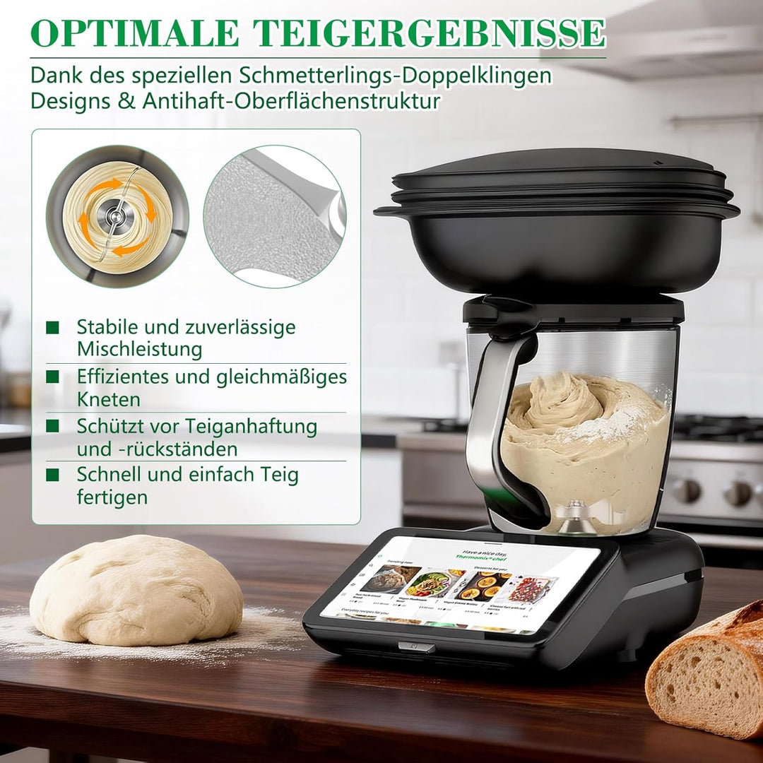 Teigmesser für Thermomix TM7 TM6 TM5, Mixmesser aus Edelstahl mit Dichtring für Vorwerk Thermomix TM