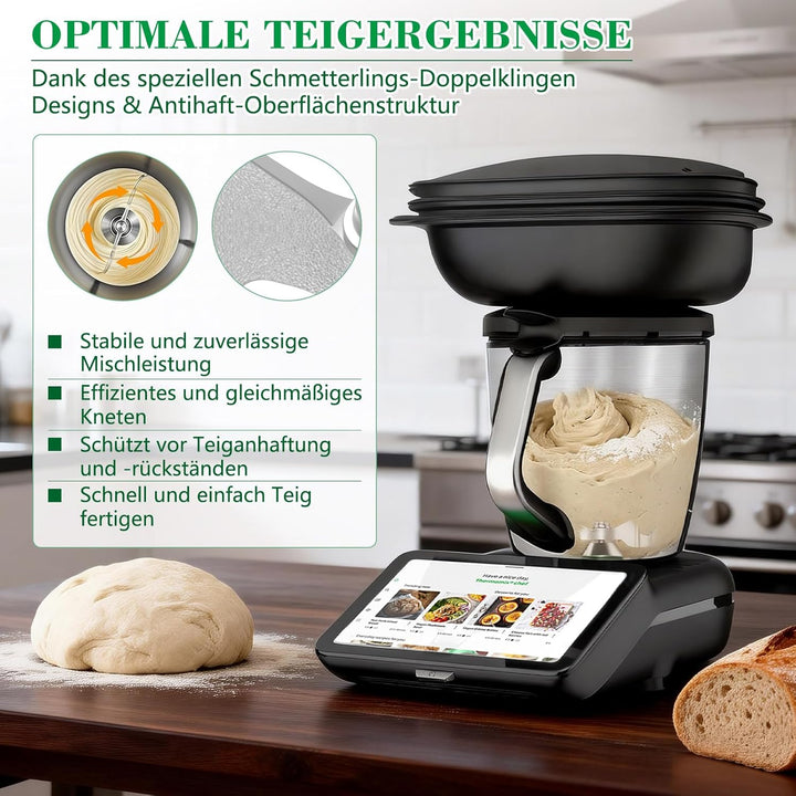 Teigmesser für Thermomix TM7 TM6 TM5, Mixmesser aus Edelstahl mit Dichtring für Vorwerk Thermomix TM