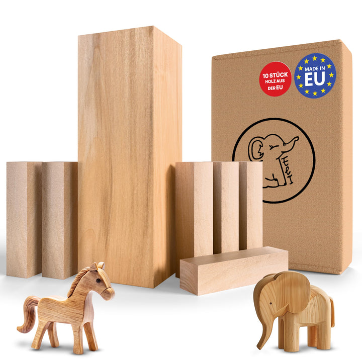 Eli® Schnitzholz Linde - grosses Set Holzblock - welches Lindenholz zum Schnitzen oder drechseln - S