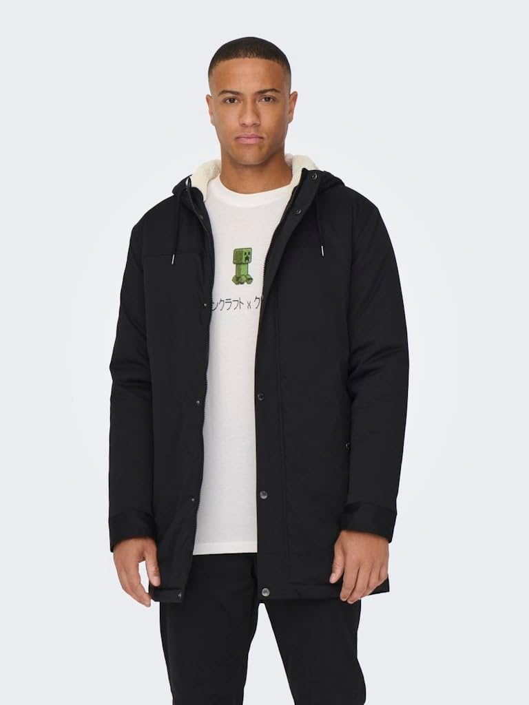 ONLY & SONS Herren Onsalexander OTW Noos Vd Parka S Schwarz, S Schwarz