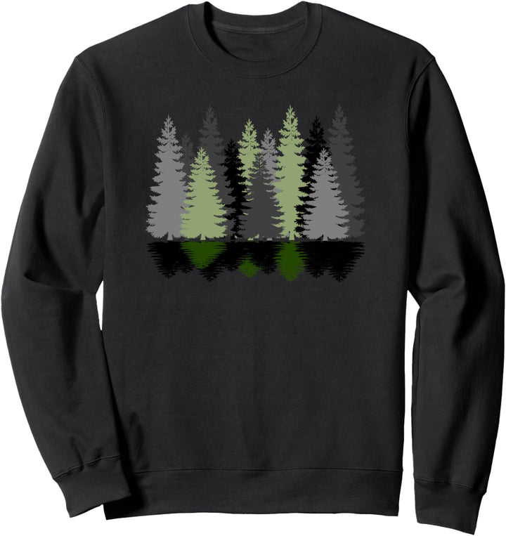 Wandern Im Freien Camping Wald Bäume Reflexion Seeufer Sweatshirt