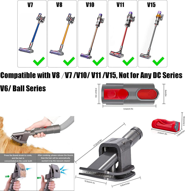 Italdos Pflegewerkzeug für Dyson Staubsauger für Dyson V11 V10 V8 V7 Hund Haustier Fellpflege Bürste