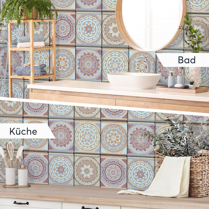 CREATISTO Mosaik Klebefliesen Stickerfliesen Fliesenfolie - Aufkleber Sticker für Wandfliesen I Kleb