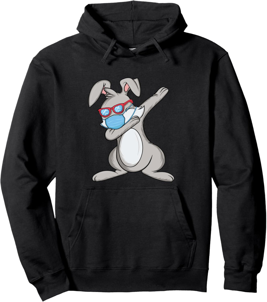 Dab Hase T-Shirt Dabbing Hasen Sonnenbrille Mundschutz Maske Pullover Hoodie