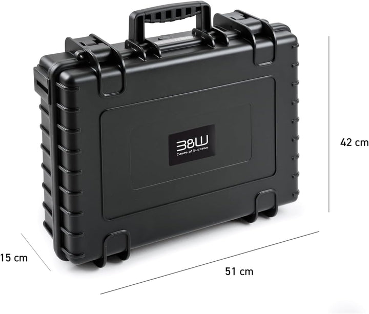 B&W International Mehrzweckkoffer Outdoor 6040 (PP.210) Schwarz – Leerkoffer – wasserdicht (IP67), s