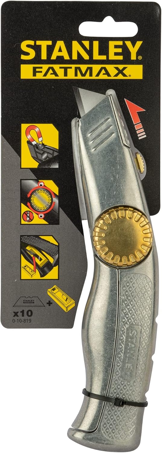 Stanley Fatmax Messer PRO 0-10-819 (mit einziehbarer Klinge, 205 mm Länge, robustes Zinkdruckgehäuse
