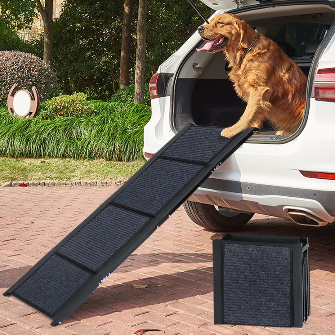 SMONTER 180cm Extra Long Hunderampe Auto klappbar mit High Traction Teppichoberfläch, einstiegshilfe