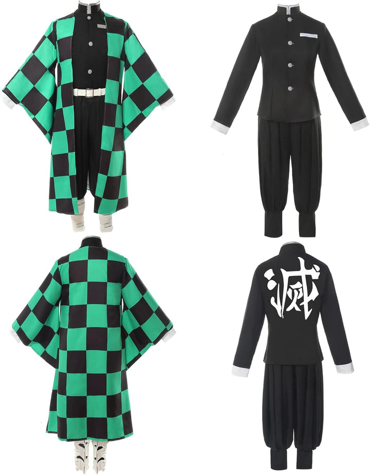 Agatsuma Zenitsu Cosplay Kimono Vollständiger Satz Anime Zenitsu Cosplay Kostüm Erwachsene, Grü
