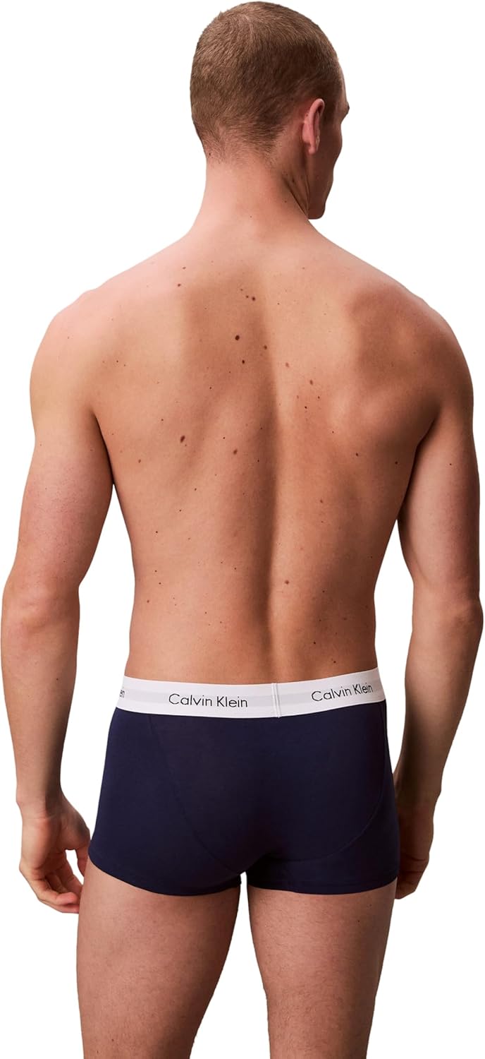 Calvin Klein Herren Low Rise Trunk XL White/Red Ginger/Pyro Blue, XL White/Red Ginger/Pyro Blue