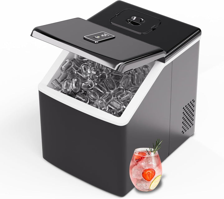 Klarstein Eiswürfelmaschine – Edelstahl, 13 kg/24 h, Touchscreen, kristallklare Eiswürfel, niedriger
