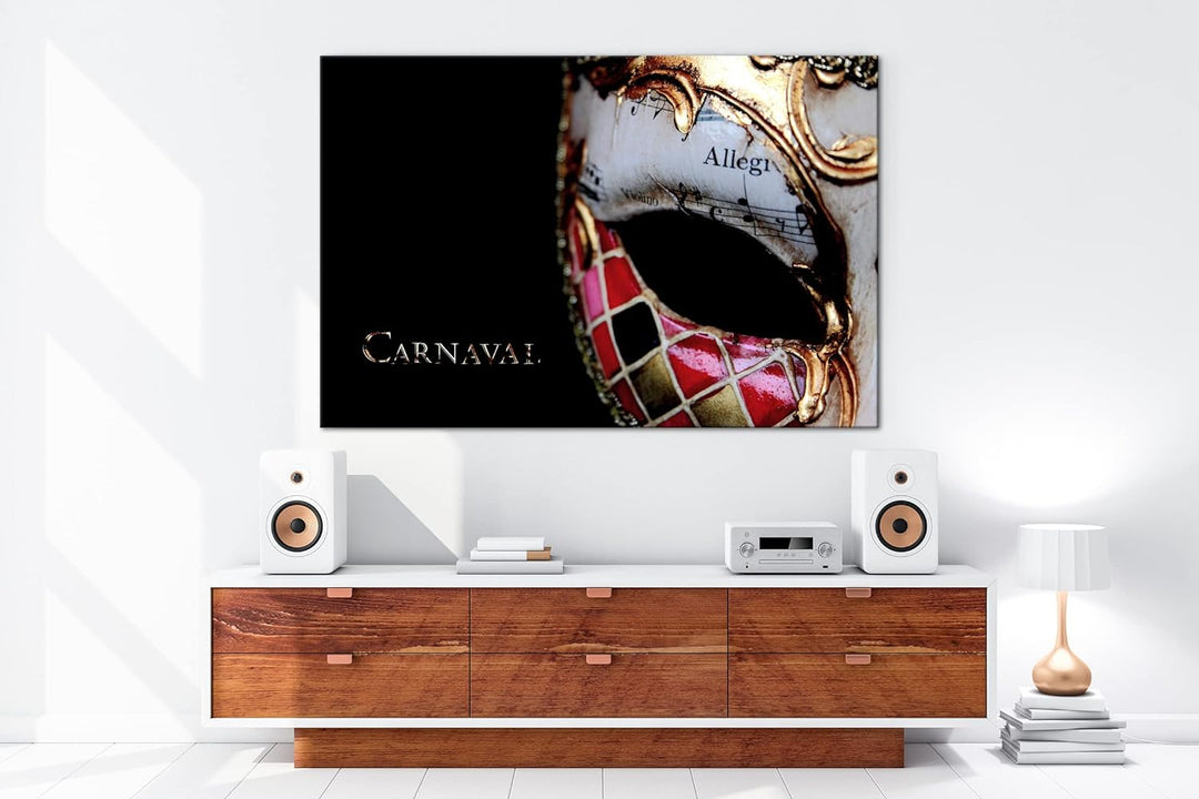 deyoli Dark Karnevals Maske Format: 80x60 als Leinwand, Motiv fertig gerahmt auf Echtholzrahmen, Hoc