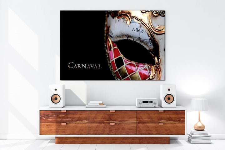deyoli Dark Karnevals Maske Format: 80x60 als Leinwand, Motiv fertig gerahmt auf Echtholzrahmen, Hoc