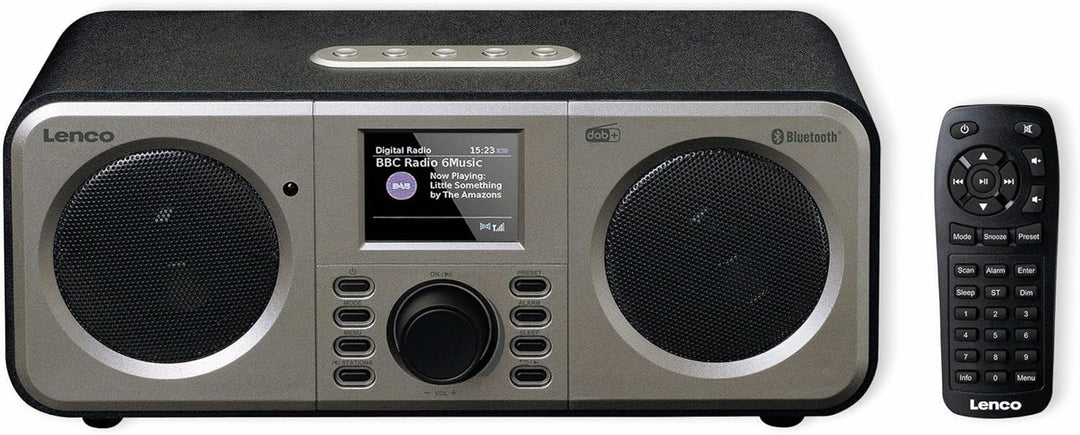 Lenco DAR-030 - DAB+ Radio - Bluetooth V.5 - DAB+ und FM Empfänger - 10 Senderspeicher - 2 x 3 Watt