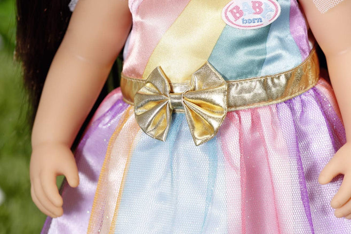 BABY born Fantasy Deluxe Prinzessin, buntes Prinzessin-Kostüm in Regenbogenfarben für 43 cm Puppen,