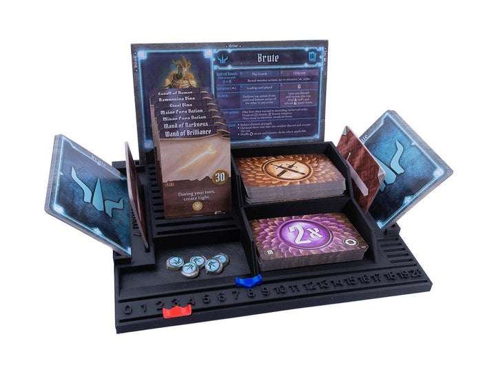 Gloomhaven Spieler-Dashboard mit HP/XP Schieberegler, Schwarz, 4 Stück, 4 Stück