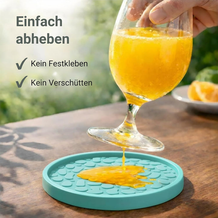 TESTNOTE SEHR GUT Gläser Untersetzer mit Tropfen Stopp, Spülmaschinenfest, Extra Dickes & rutschfest