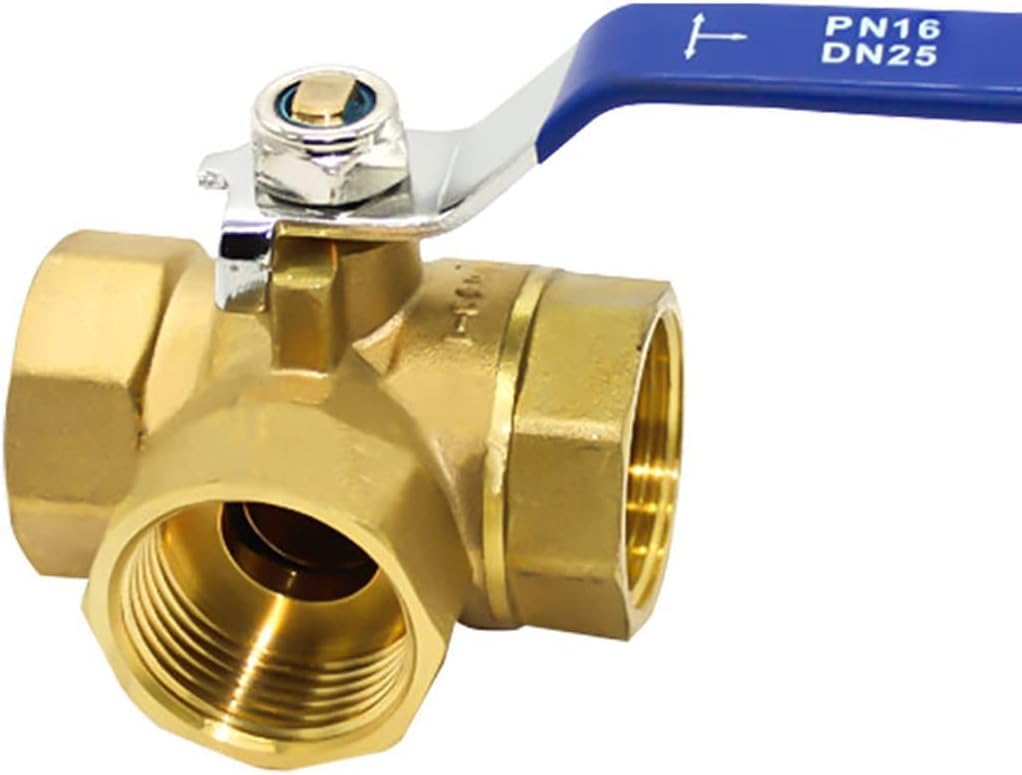 WXZX Messing-Dreiwege-Kugelhahn, 1/4'' 3/8'' 1/2'' 3/4'' 1'' Hahn T-Typ Messing-Kugelhahn Innengewin