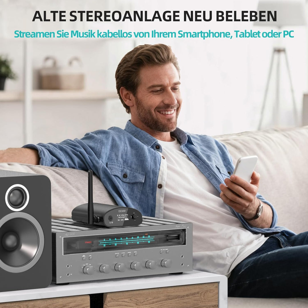1Mii DS500 HiFi Bluetooth Receiver für Heimstereo mit LDAC, Bluetooth 5.1 Audio Adapter mit Audiophi