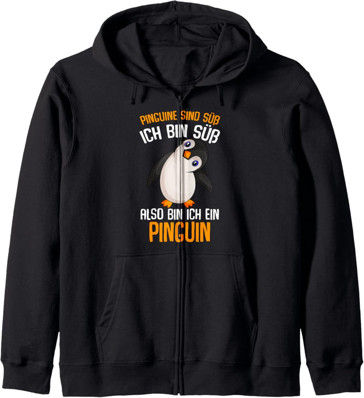 Pinguine sind süss Kinder Mädchen Damen Penguin Kapuzenjacke