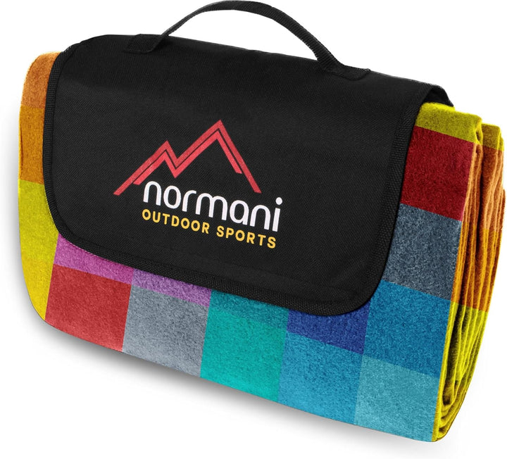 normani Outdoor Campingdecke Fleece mit Tragegriff wasserdicht isoliert Bunt 140 x 180 cm, Bunt 140