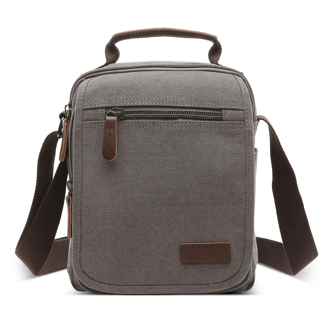DORRISO Vintage Herren Umhängetasche Lässig Schultertaschen für 10.9 Zoll iPad mit Griff Mehrere Tas