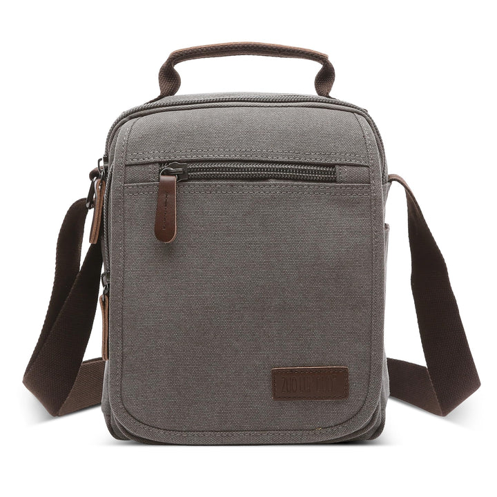 DORRISO Vintage Herren Umhängetasche Lässig Schultertaschen für 10.9 Zoll iPad mit Griff Mehrere Tas