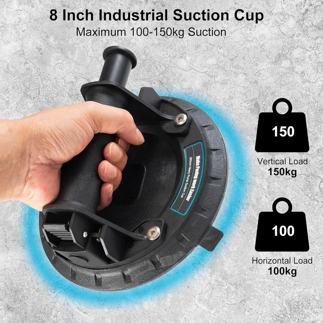 YUENGJGI 2 Pack 8" Glasheber Saugheber Vakuum Saugheber,Starker Saugnapf-Geeignet für schweres Glas,