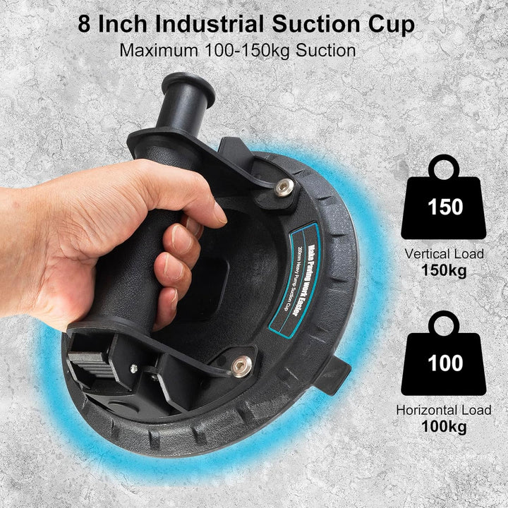 YUENGJGI 2 Pack 8" Glasheber Saugheber Vakuum Saugheber,Starker Saugnapf-Geeignet für schweres Glas,