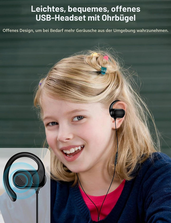 TOPAUX Open Ear Kopfhörer USB C mit Kabel für Samsung Galaxy S26 S25 S24 Ultra S23 FE A56 A16 A17 A3