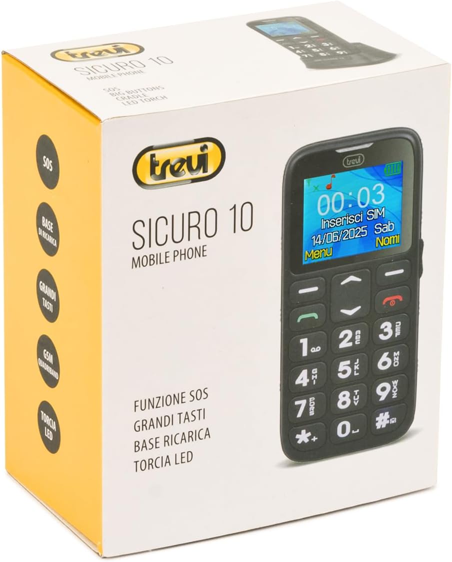 Trevi - Cellular Telefon FÜR Einfache Tasten mit Trevi SICHERHEITSKNÖPFEN 10 Schwarz black, black