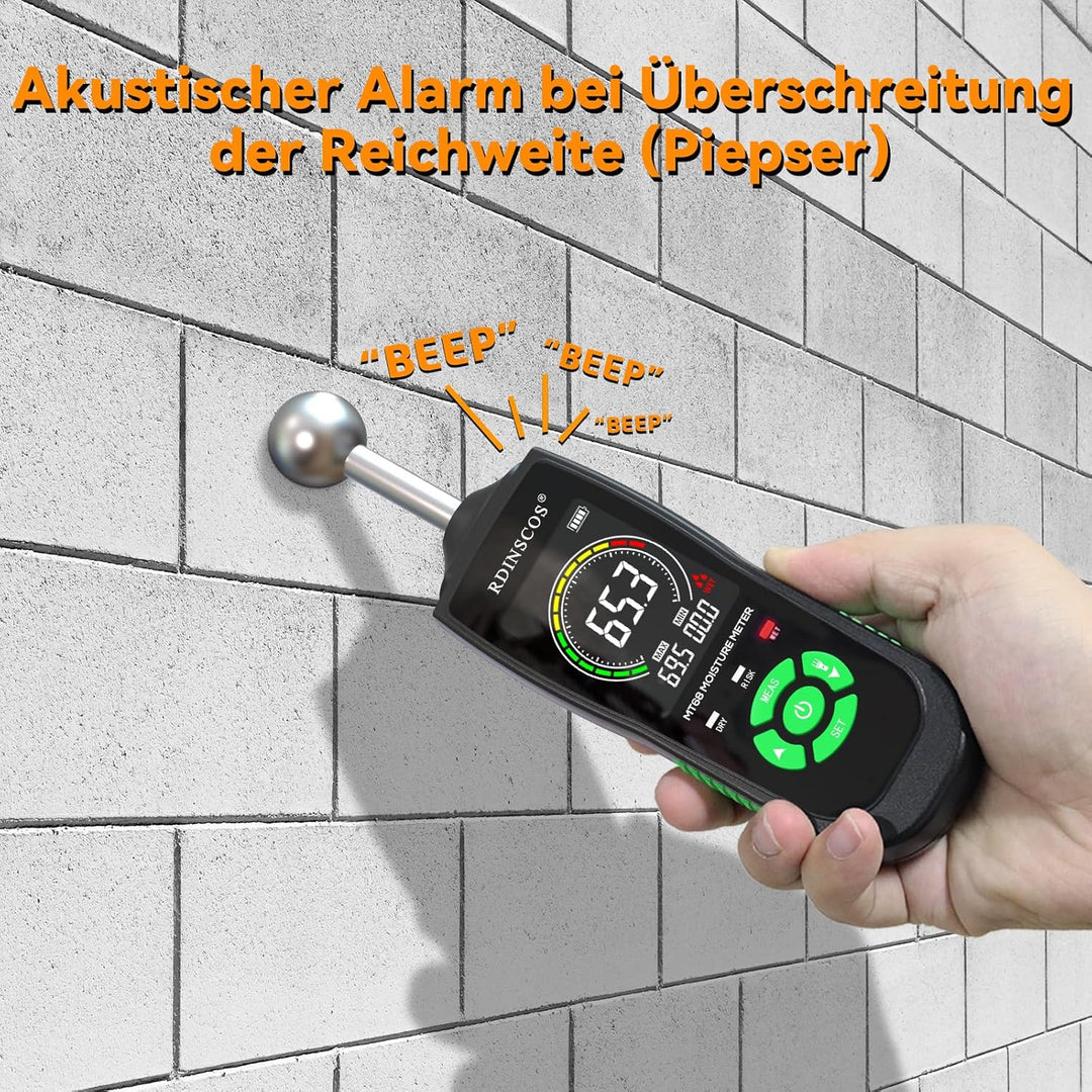 Feuchtigkeitsmessgerät Wand RDINSCOS Feuchtemessgerät Mauerwerk Feuchtigkeitsmesser Wand für Wände H