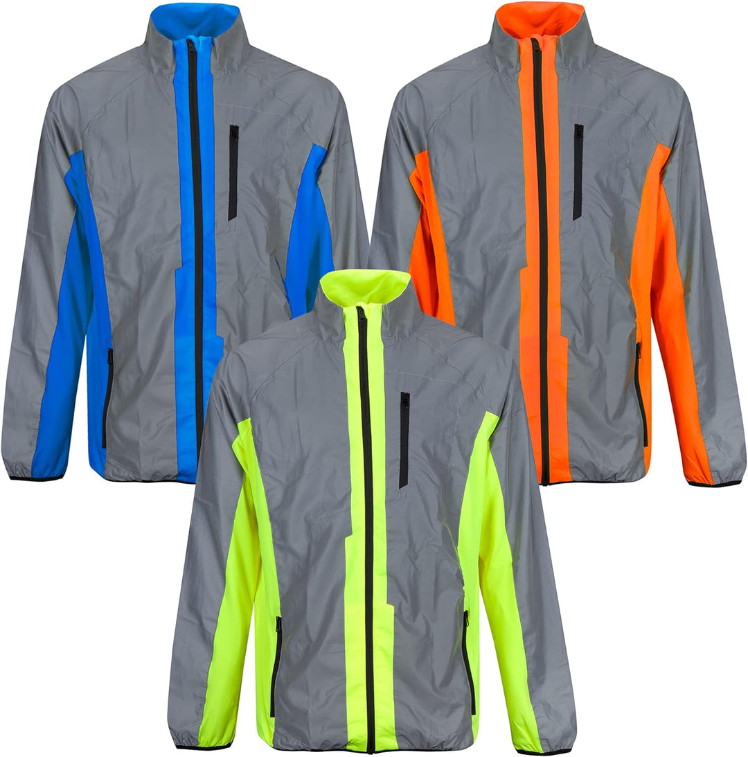BTR Reflektierende Laufjacke und Fahrradjacke Herren mit Reflektor M Gelb, M Gelb