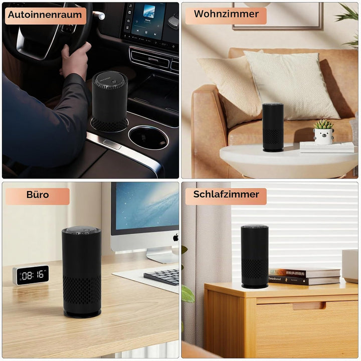 FYY Kleine HEPA Luftreiniger-USB Powered Auto Luftreiniger, Geruchsfrischer mit Farblicht, Reiserauc