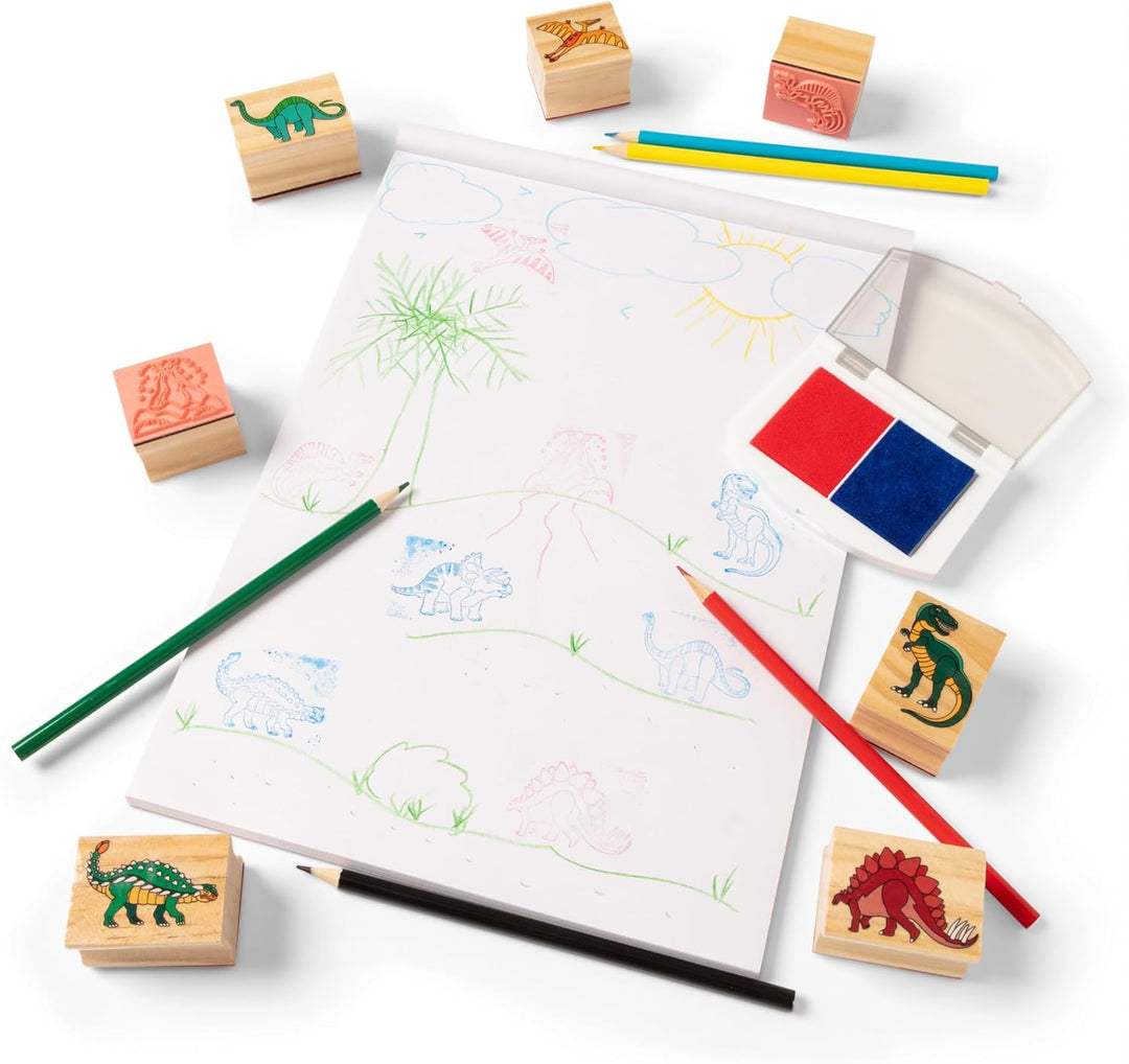 Melissa & Doug Dinosaur Stamp Set | Arts & Crafts | Stamp Sets & Stencils | 4+ | Gift for Boy or Gir