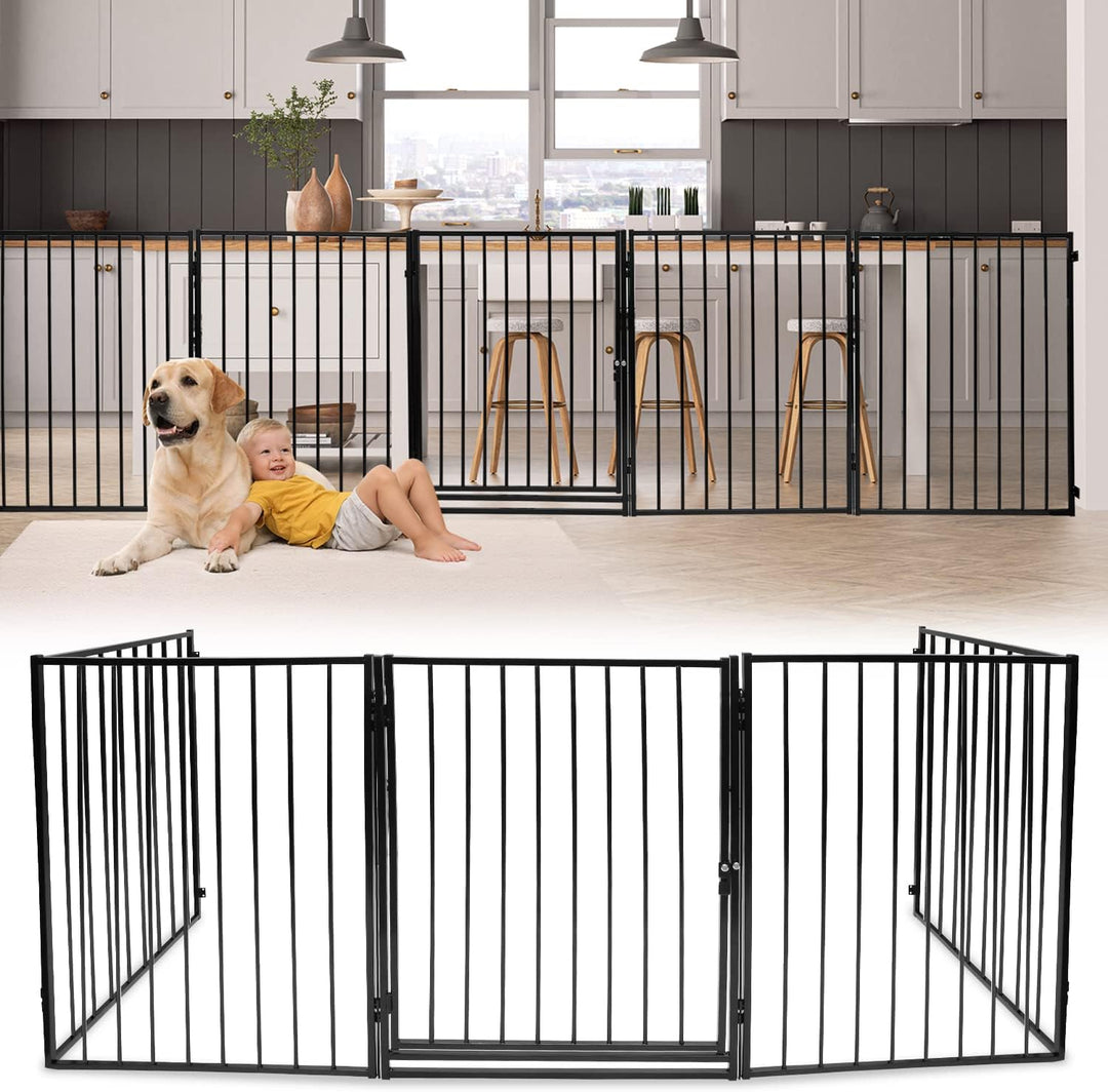 Kaminschutzgitter mit Tür 304 cm Metall Ofenschutzgitter Laufstall Absperrgitter mit Huckepackversch